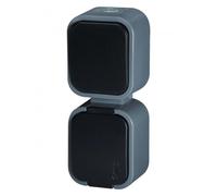 Presa doppia n/t 2x2P+Z, resistente agli spruzzi OR-OE-7806/V/GB