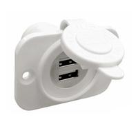 Presa doppia USB 12/24 Volts impermeabile bianca