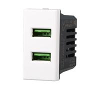 Presa doppia USB 2.0 tipo A 5Vdc 2A, Moduli Bianchi, Compatibile Con BTicino Axolute, antenna, ethernet, TV, antenna, USB, schuko, Per Placche originali e compatibili