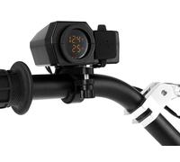 PRESA DOPPIA USB A RICARICA RAPIDA 3.0 PER MOTO CON VOLTMETRO E INDICATORE DI TE