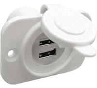 PRESA DOPPIA USB bianca 12V AUTO MOTO SCOOTER CAMPER carica batteria cell