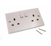 Presa Elettrica 13 Amp 2 - Gang Doppia Interruttore Bianca | Onestopdiy Nuova