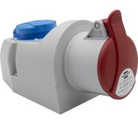 Presa Elettrica a Muro Combinata con Presa CEE 400V/16A a 5 Poli + Presa Tipo F (Schuko), Brennenstuhl, Presa Industriale con Coperchio, Uso Interno/Esterno, Officine, Garage, Industrie, IP44, 16A