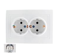 Presa elettrica a muro presa elettrica - presa di corrente a foro rotondo | caricatore da parete a 2 prese, multipresa 16a, standard europei, 250 V, uso commerciale per la casa