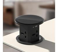 Presa elettrica a scomparsa per isola cucina, presa di corrente retrattile con USB, organizer da scrivania con stazione di ricarica nascosta,Black