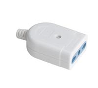 Presa Elettrica Bipasso 2P+T 10/16A, Compatibile con Spina Italiana 10A e 16A, Presa Bivalente Uscita Cavo Diritto 250V Max 1500W (1 Pezzo, Bianco)