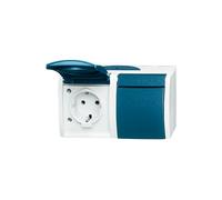 PRESA ELETTRICA BUSCH-JAEGER Doppia presa SCHUKO, 250 V, Bianco, Blu