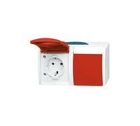 PRESA ELETTRICA BUSCH-JAEGER doppia presa SCHUKO, 250 V, Bianco, Rosso