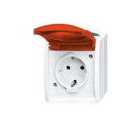 PRESA ELETTRICA BUSCH-JAEGER SchukoSteckdose 20 EW/DVN-53, 250 V, Bianco, Rosso