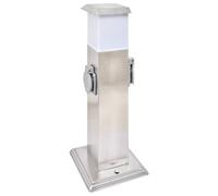 Presa Elettrica da Giardino a Pilastro Acciaio Inossidabile con Luce