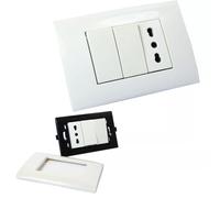 Presa Elettrica da Muro 503 Incasso con 2 Interruttori e 1 Presa Bipasso, Multipresa da Incasso Prese Elettriche con Placca Perfetta per Molteplici Utilizzi, Casa, Ufficio