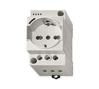 Presa elettrica da quadro Schuko + Bipasso Italiana - Colore Grigio. Con LED di presenza tensione nella presa.