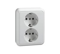 PRESA ELETTRICA ELSO doppia semi-incassata Elso 235404 bianca