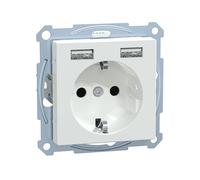 PRESA ELETTRICA MERTEN & STORCK Presa Schuko con caricatore USB, Bianco, Grigio
