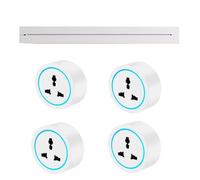 Presa Elettrica Mobile da Binario 8000W 32A, con Adattatore Universale Multifunzione A Tre Fori, Binario con Porta di Ricarica USB A+Tipo C, per Ufficio, Cucina E Soggiorno,4pcs-50cm