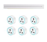 Presa Elettrica Mobile da Binario 8000W 32A, con Adattatore Universale Multifunzione A Tre Fori, Binario con Porta di Ricarica USB A+Tipo C, per Ufficio, Cucina E Soggiorno,6pcs-50cm