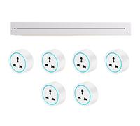 Presa Elettrica Mobile da Binario 8000W 32A, con Adattatore Universale Multifunzione A Tre Fori, Binario con Porta di Ricarica USB A+Tipo C, per Ufficio, Cucina E Soggiorno,5pcs-80cm