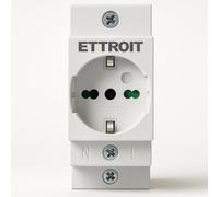 Presa Elettrica Modulare Schuko + Bivalente, 16A 220V AC, 2,5 Moduli DIN, Bianco