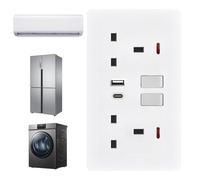 Presa elettrica, multipresa, prolunga multipresa, doppia estensione, 2 porte, per camera da, dormitorio, ufficio, casa, bagno esterno