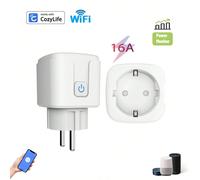Presa elettrica smart Wifi da 16A con monitoraggio energetico, controllo remoto tramite app senza fili e voce, compatibile con Alexa e Assistant, mini prese smart per casa con timer e controllo di gru
