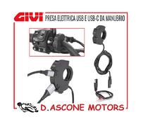 PRESA ELETTRICA USB USB-C DA MANUBRIO GIVI UNIVERSALE PER MOTO