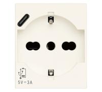 Presa elettrica Vimar 2P+T 16A universale + USB C bianco Bianco