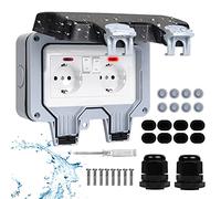Presa esterna antipolvere, con interruttore e spia di controllo, presa da parete per esterni, IP66, resistente alle intemperie, con interruttore ad alte prestazioni, per esterni, con coperchio