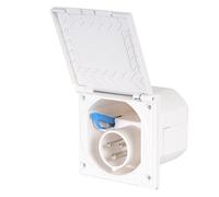 Presa esterna CEE, bianca, resistente agli spruzzi d’acqua, 200 V, 240 V, 16 A, a 3 poli, IP44
