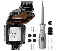 Presa Esterna Impermeabile da Incasso IP66, Resistente alle Intemperie - Presa da Parete per Giardini, Cantieri, Garage, Outdoor