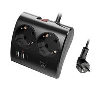 Presa Ewent Ew3871 Multipresa da tavolo 2 Usb-a/1usb-c 1,5 m nera