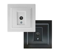 Presa finale tv - modulo elettrico 84x84x40 mm in nero opaco, ideale per connessioni audiovisive. Realizzato con materiali di alta qualità. *