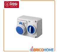 ROSI MATERIALE ELETTRICO PRESA FISSA INTERBLOCCATA ORIZZONTALE DA PARETE 2P+