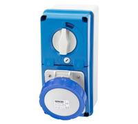 GEWISS - GW66226N Presa Fissa Interbloccata Verticale, con Fondo, con Base Portafusibili, 2P+T 16A 200-250V, 50/60Hz 6H, IP67