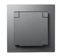 Presa FLAIR IP44 antracite, 250V~/16A, UP, attacco a morsetto