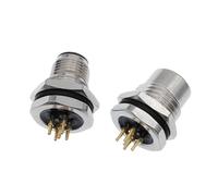 Presa flangia dado anteriore 4 5 8 pin vite filettata maschio femmina M12 M16 connettori impermeabili Pannello connettore sensore PCB(Female 8pin)
