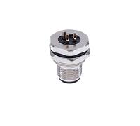 Presa flangiata con dado anteriore 3/4/5/8 pin M1216 filettata maschio femmina M16 M12 connettore sensore impermeabile foro di montaggio 16 mm(Male 3pin)