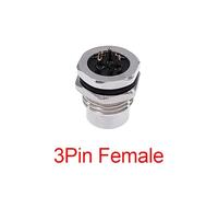 Presa flangiata con dado anteriore 3/4/5/8 pin M1216 filettata maschio femmina M16 M12 connettore sensore impermeabile foro di montaggio 16 mm(Female 3pin)
