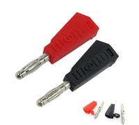 Presa for connettore placcato in nichel impilabile con spina a banana da 4 mm Tipo di saldatura con perno for altoparlante rosso nero(5pcs red)