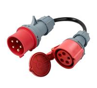 Presa frizione CEE 5 poli, 16 A a 32 A con terminale di fase, 16 A 400 V maschio a 32 A, 400 V, cavo di alta tensione CEE, con protezione IP44