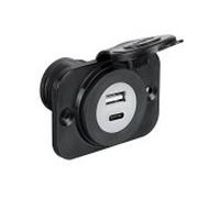 Presa incasso doppia USB Tipo-A + Tipo-C 12-24 volt