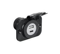 Presa Incasso Doppia USB Tipo-A + Tipo-C 12/24 Volt Nautica