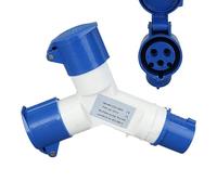 Presa industriale, divisore a 2 vie per collegamenti industriali, impermeabili robusti da 16 A per collegamento esterno e ambienti industriali e costruzioni