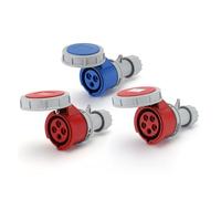 presa industriale, IP67, 3 fori, 4 , diritto, rosso