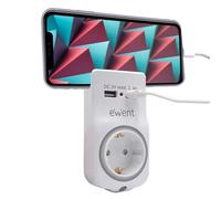 Presa intelligente Ewent EW1225 2 USB Supporto telefono Luce notturna