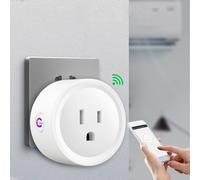 Presa intelligente mini WiFi con telecomando e timer, compatibile con Alexa e Google Assistant, presa da 10 A, senza hub, Wi-Fi 2.4G