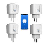 Presa intelligente WiFi: 16 A Wifi Smart Plug con timer e funzione conto alla rovescia, telecomando app, nessun hub, monitor di alimentazione Smart Socket Switch funziona con Alexa (Wifi, 4 pezzi)
