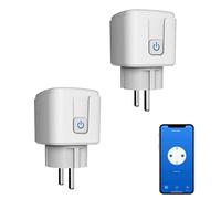 Presa intelligente WiFi: 16 A Wifi Smart Plug con timer e funzione conto alla rovescia, telecomando app, monitor di alimentazione Smart Socket Switch funziona con Alexa (Wifi, confezione da 2)