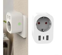 Presa intelligente WiFi 16A con porte di ricarica USB di tipo C e doppia USB, compatibile con l'app Tuya Smart Life, funziona con Alexa e Google Home per telecomando, timer