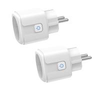 Presa Intelligente WiFi, 2 Pezzi Presa Smart WiFi 16A 3680W, Smart Plug compatibile con Alexa e Google Home, con Monitoraggio Energia | App Controllo Remoto | Controllo Vocale | Timer (Bianco)