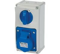 Presa interbloccata verticale con fondo 230V 3 poli, 16A IP54 Rosi 19.3214B6